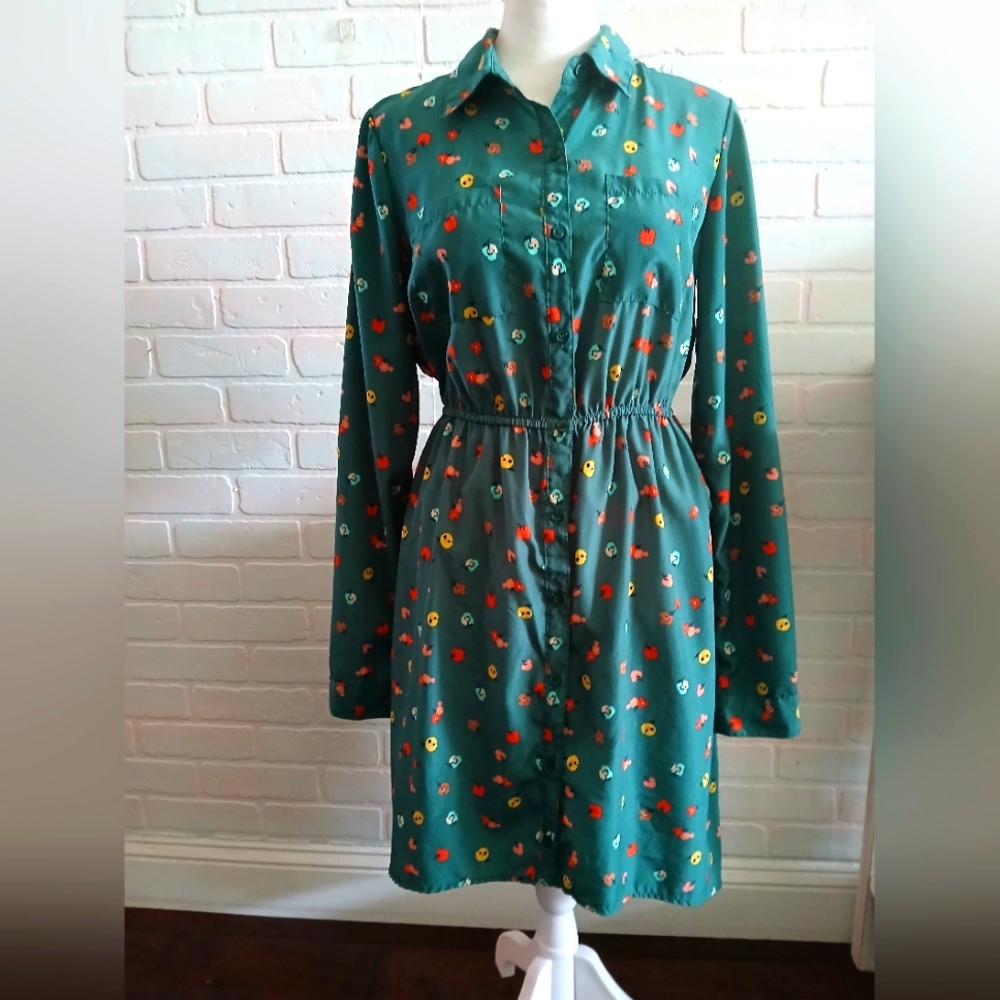 Hi-Low Floral Shirt Dress With Back Cut-Out